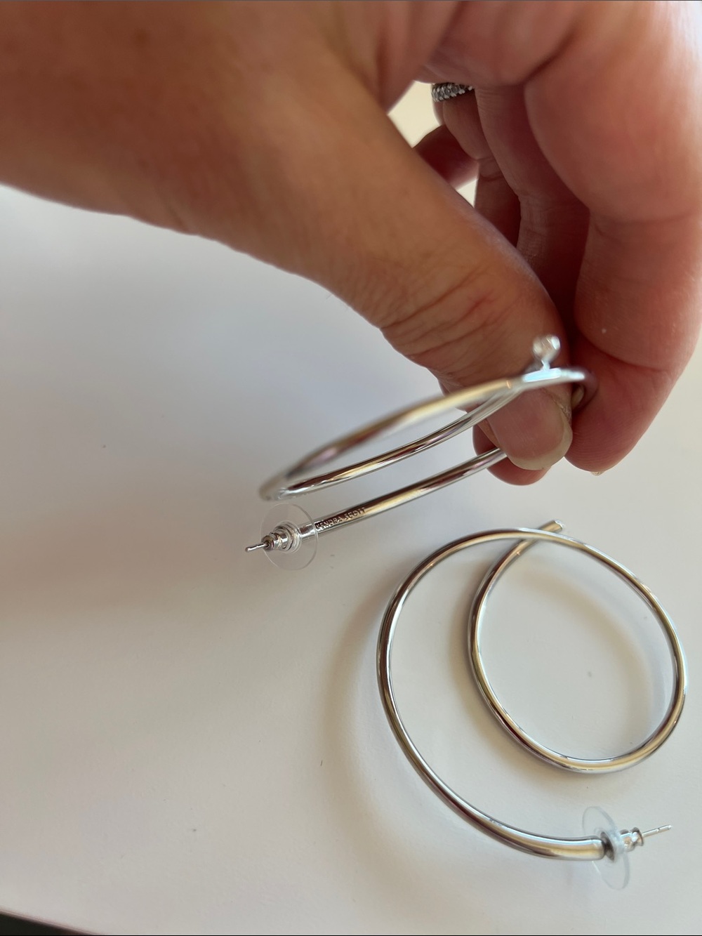Kendra Scott Chrome Spiral Hoop Earrings - Contemporary Women's Jewelry - Picture 2 of 2